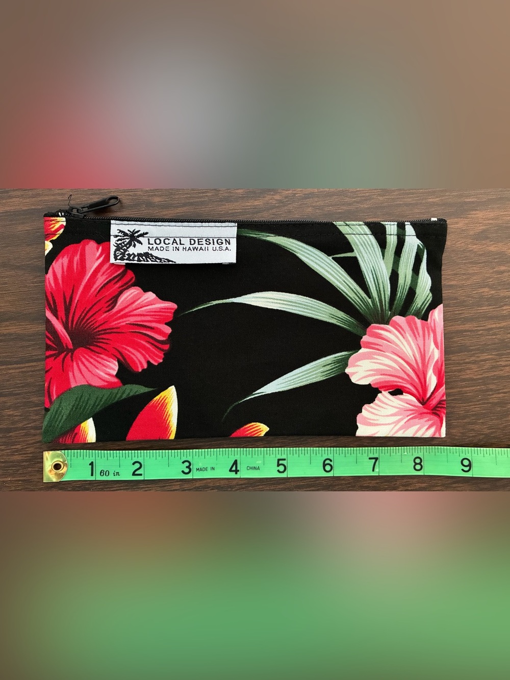 NEW Local Design Made in Hawaii Hibiscus Zippered Floral Pouch